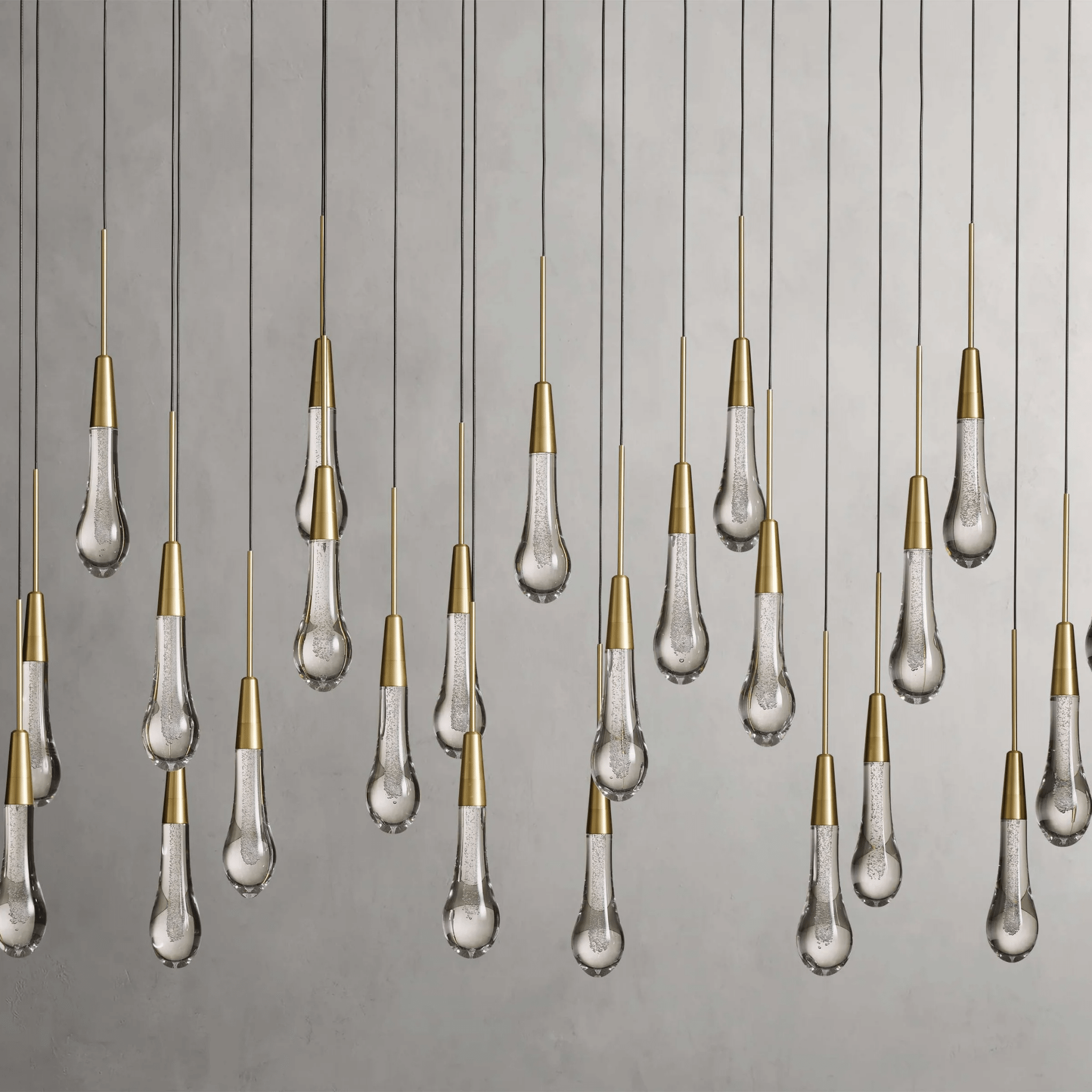 Soltaire Glass Linear Chandelier Lighting 37'' 50'' 70'' 87"W 120"W - cyranlamps