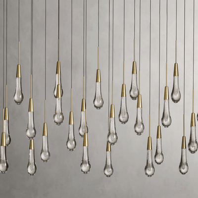 Soltaire Glass Linear Chandelier Lighting 37'' 50'' 70'' 87"W 120"W - cyranlamps