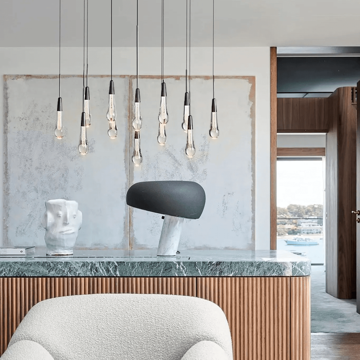 Soltaire Linear Modern Chandelier 37"W - cyranlamps