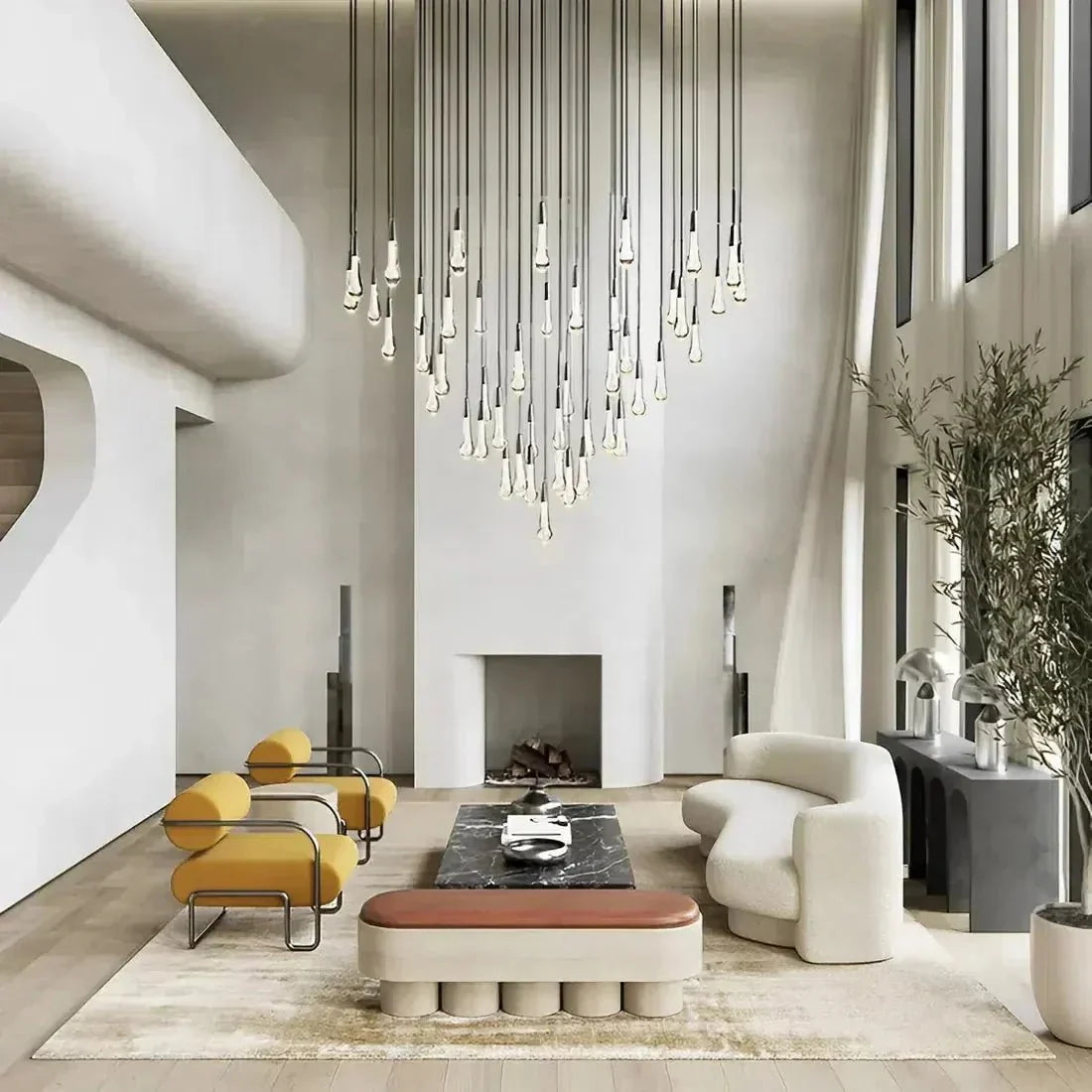 Soltaire Modern 17'' 24'' 36'' 58'' Round Chandelier Lighting - cyranlamps