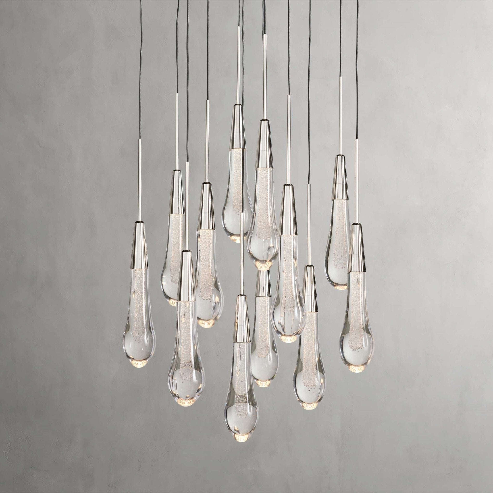 Soltaire Modern 17'' 24'' 36'' 58'' Round Chandelier Lighting - cyranlamps
