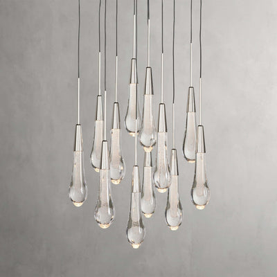 Soltaire Modern 17'' 24'' 36'' 58'' Round Chandelier Lighting - cyranlamps