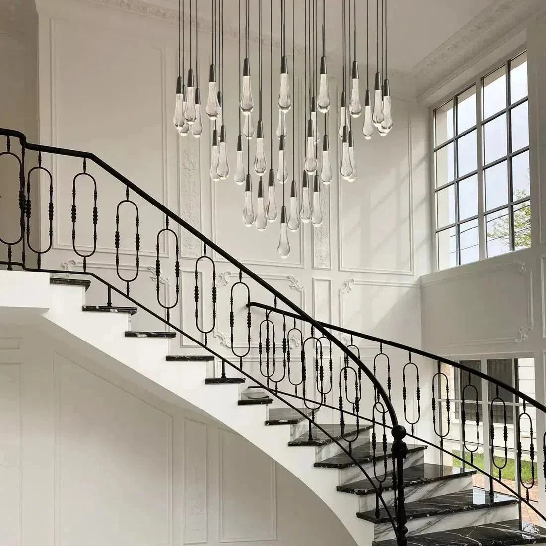 Soltaire Modern 17'' 24'' 36'' 58'' Round Chandelier Lighting - cyranlamps
