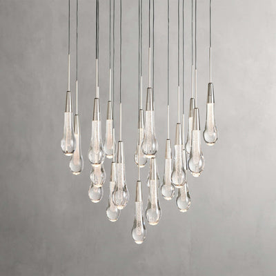 Soltaire Modern 17'' 24'' 36'' 58'' Round Chandelier Lighting - cyranlamps