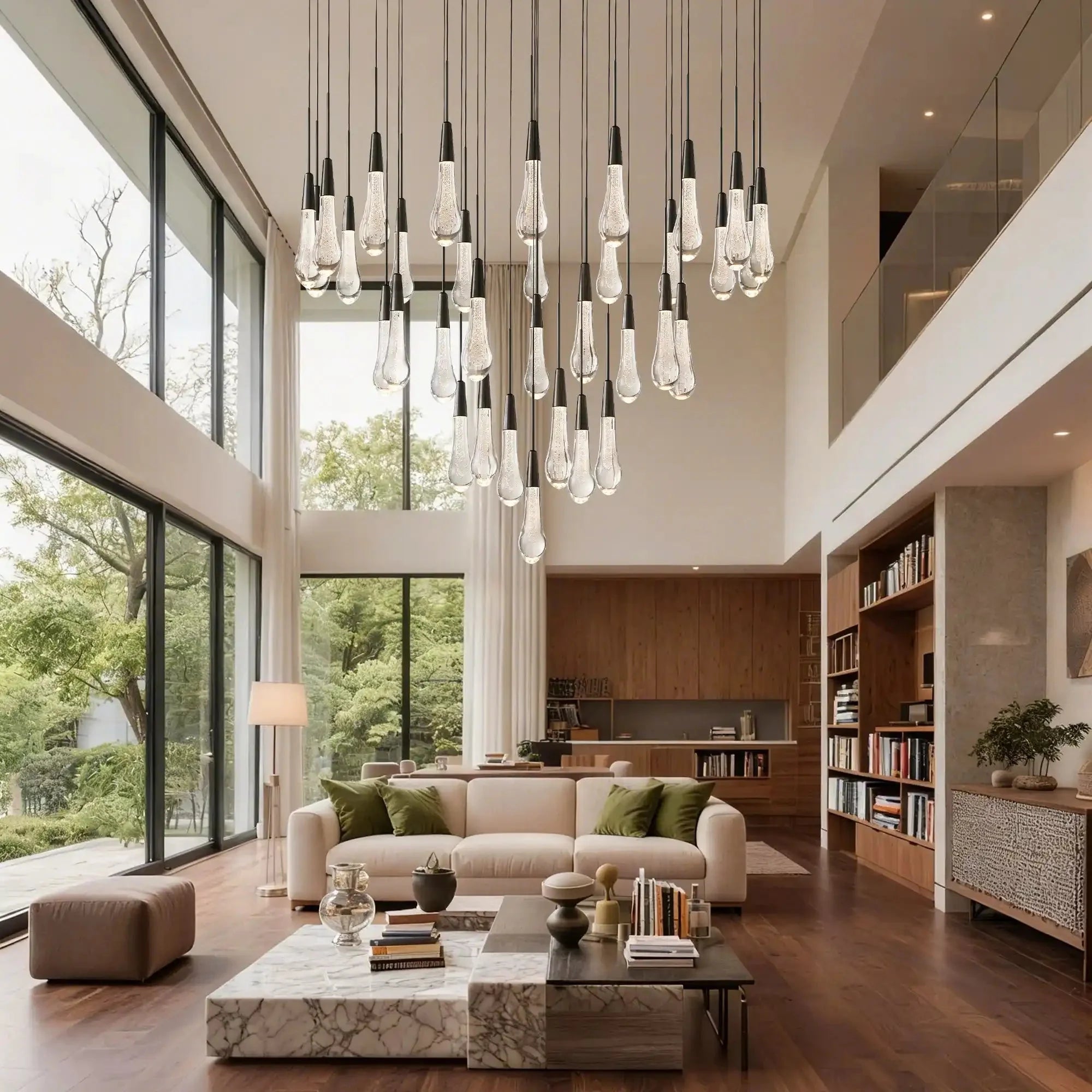 Soltaire Round Chandelier 17" 24" 36“ 58“ - cyranlamps