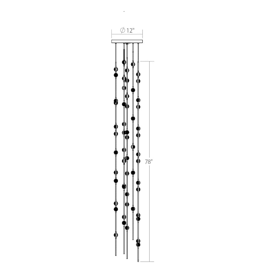 Sonne Constellation 12" Wide 55 - Light LED Chandelier Satin Brass - Cyran Lamps