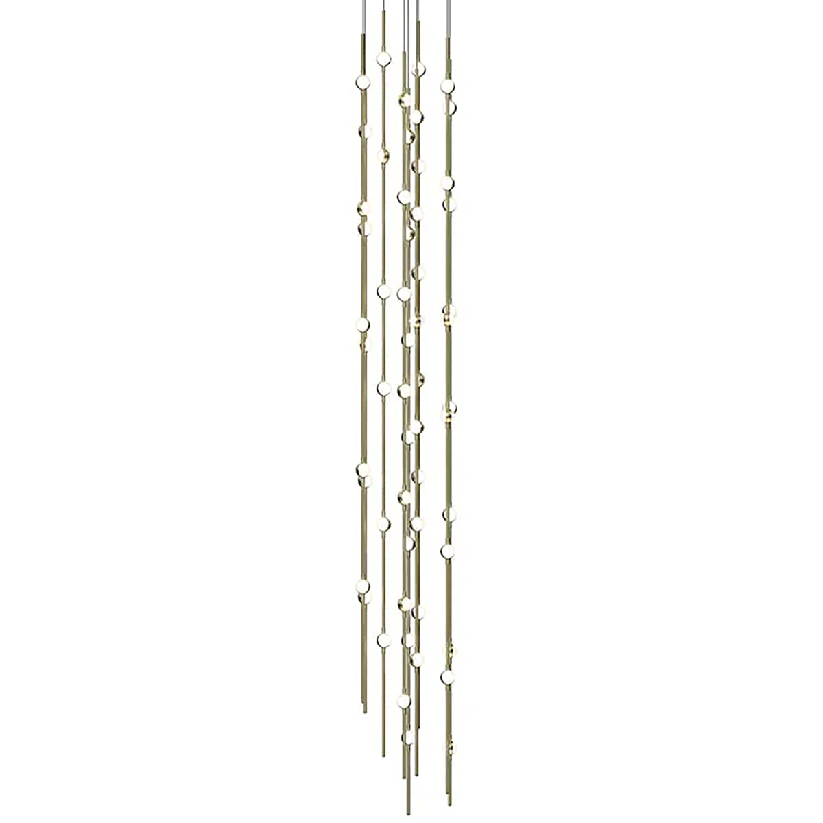 Sonne Constellation 12" Wide 55 - Light LED Chandelier Satin Brass - Cyran Lamps