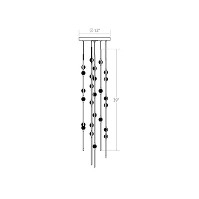 Sonne Constellation 12" Wide Beaded Chandelier 26 Light 2700K - cyranlamps