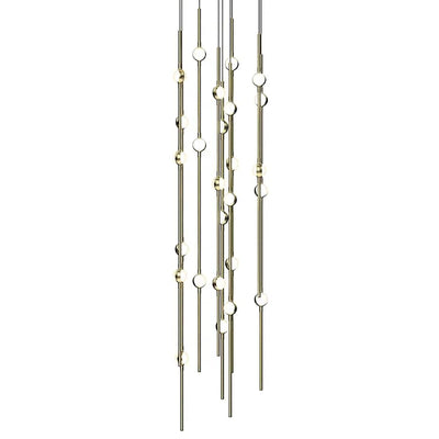 Sonne Constellation 12" Wide Chandelier 26 Light Satin Brass - cyranlamps