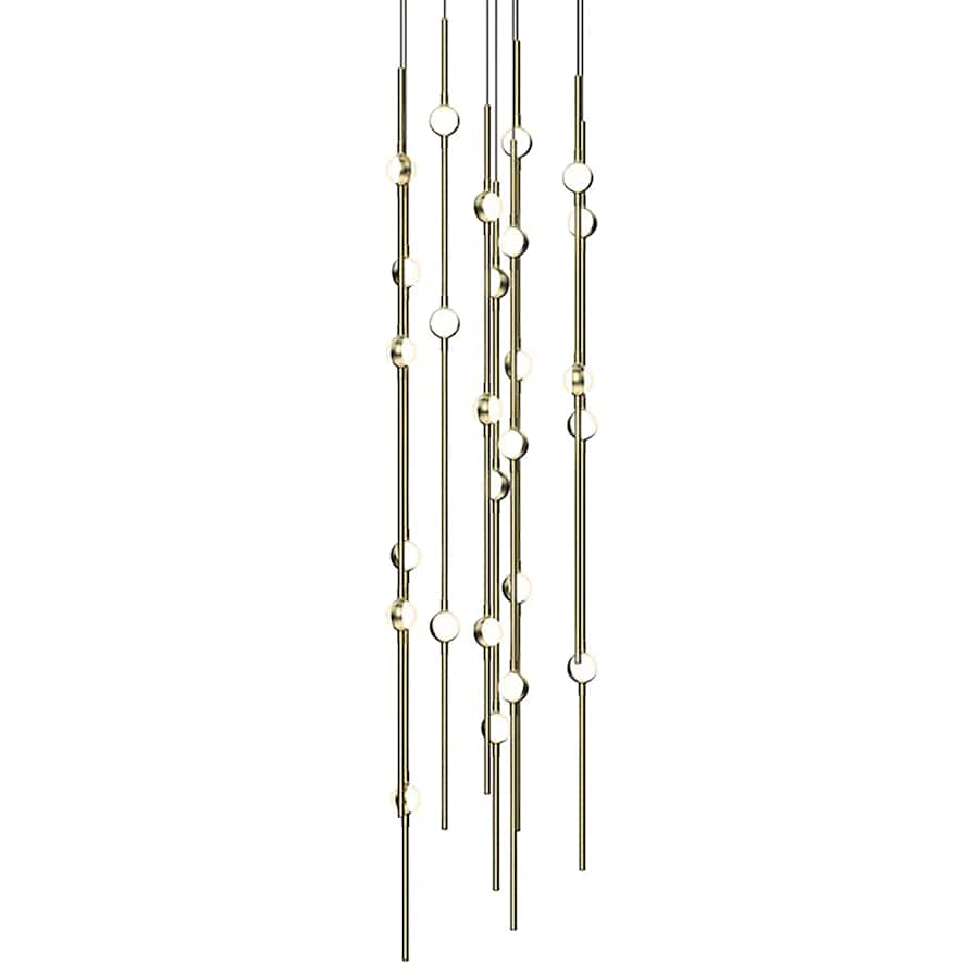 Sonne Constellation 12" Wide Chandelier 26 Light Satin Brass - cyranlamps