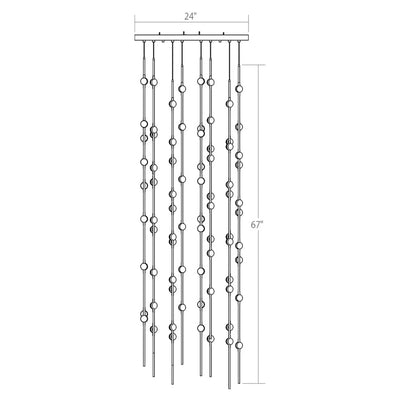 Sonne Constellation 22in Wide Beaded LED Chandelier - cyranlamps