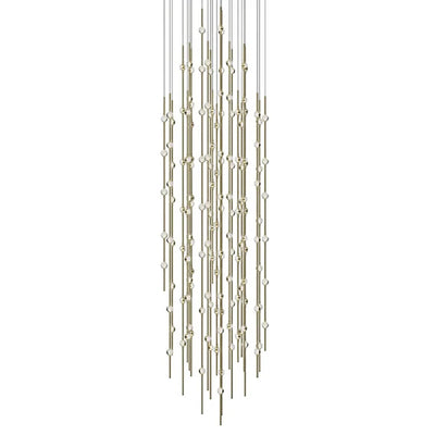 Sonne Constellation 25in Wide Modern LED Chandelier Satin Brass - Cyran Lamps