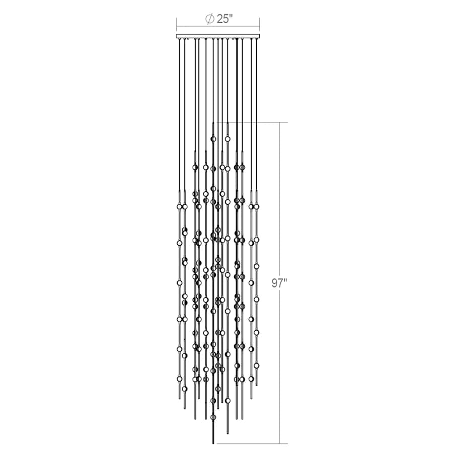 Sonne Constellation 25in Wide Modern LED Chandelier Satin Brass - Cyran Lamps