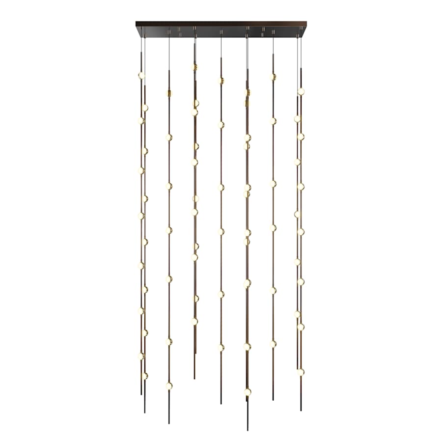 Sonne Constellation 36in Wide Beaded LED Chandelier Satin Nickel - Cyran Lamps