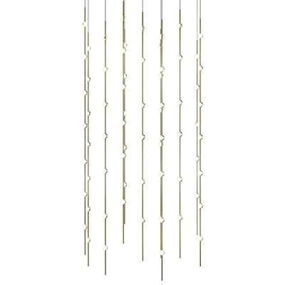 Sonne Constellation 36in Wide Linear Chandelier Satin Brass - cyranlamps