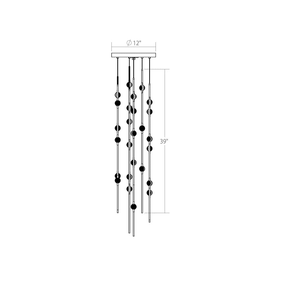 Sonne Constellation 6" Wide Beaded Chandelier - cyranlamps