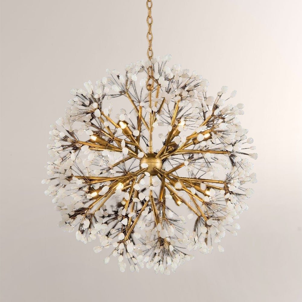 Spherical Twelve - Light Quartz Chandelier - Cyran Lamps