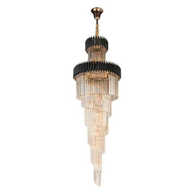 Spiral Crystal Chandelier For Foyer/ Staircase - cyranlamps