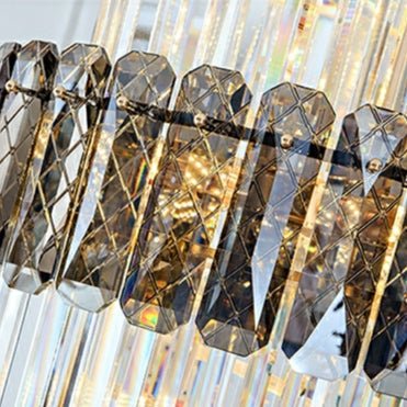 Spiral High Ceiling Light Fixture Long Crystal Chandelier For Foyer Staircase/ Living Room - cyranlamps