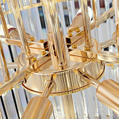 Spiral High Ceiling Light Fixture Long Crystal Chandelier For Foyer Staircase/ Living Room - cyranlamps