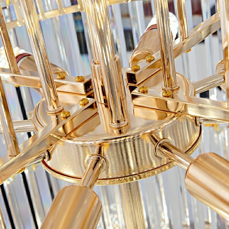 Spiral High Ceiling Light Fixture Long Crystal Chandelier For Foyer Staircase/ Living Room - cyranlamps