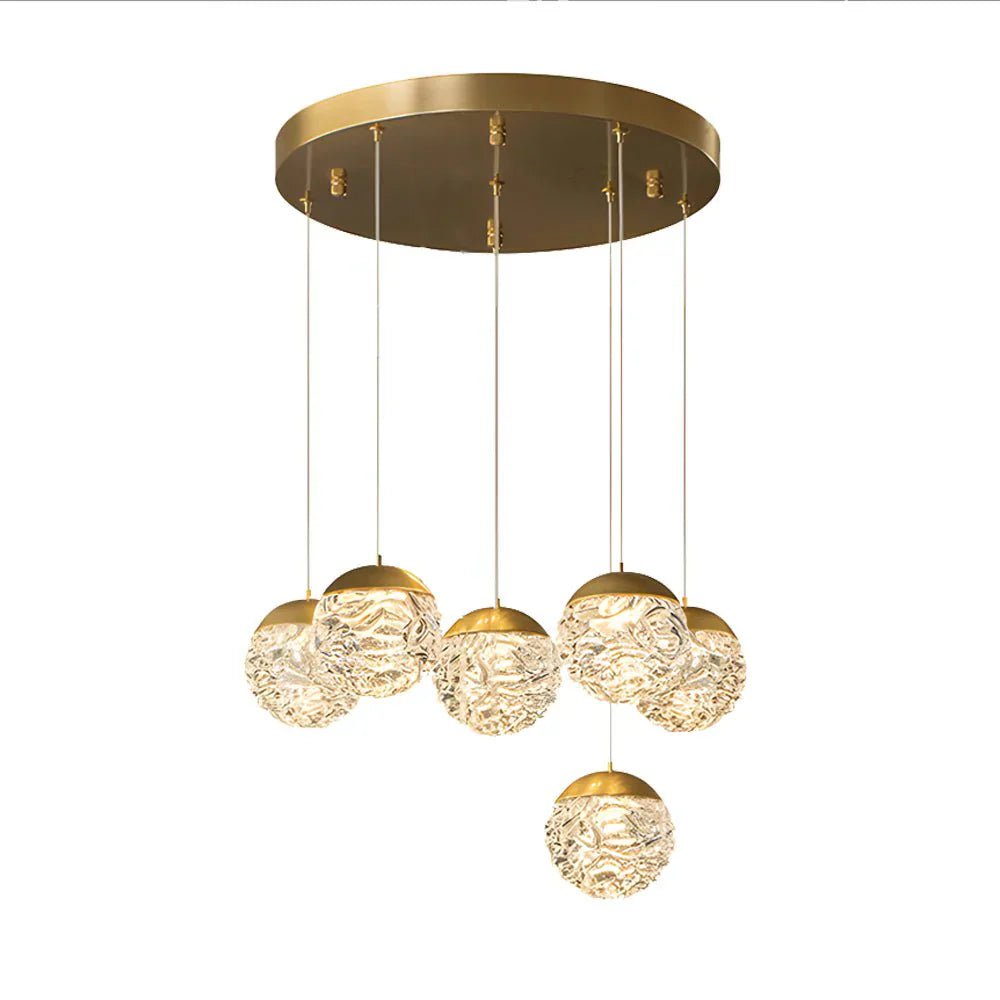 Spiral Pineapple Multi Glass Ball Staircase Chandelier - Cyran Lamps