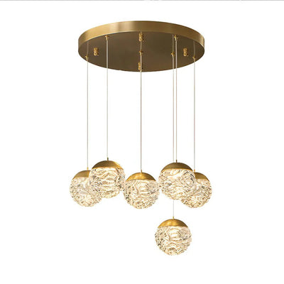 Spiral Pineapple Multi Glass Ball Staircase Chandelier - Cyran Lamps