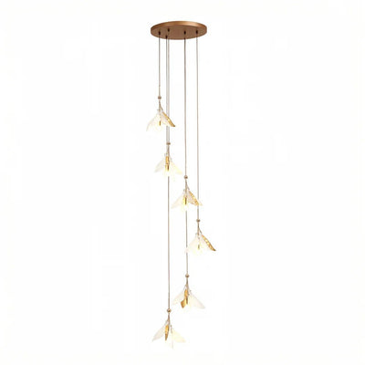 Staircase Chandelier Ideas Art Ceramic Flower Ceiling Light - Cyran Lamps