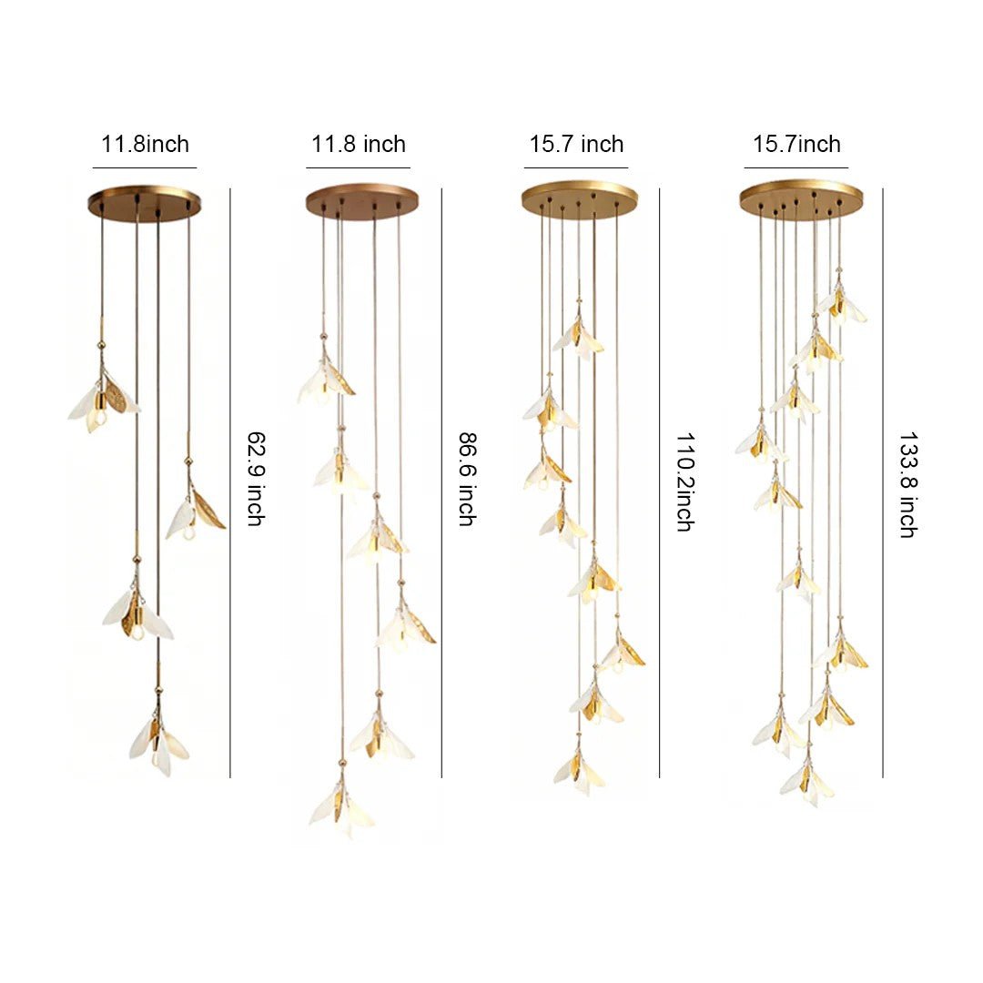 Staircase Chandelier Ideas Art Ceramic Flower Ceiling Light - Cyran Lamps