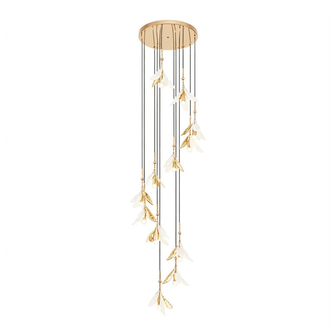 Staircase Chandelier Ideas Art Ceramic Flower Ceiling Light - Cyran Lamps