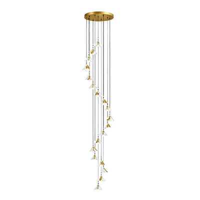 Staircase Chandelier Ideas Art Ceramic Flower Ceiling Light - Cyran Lamps