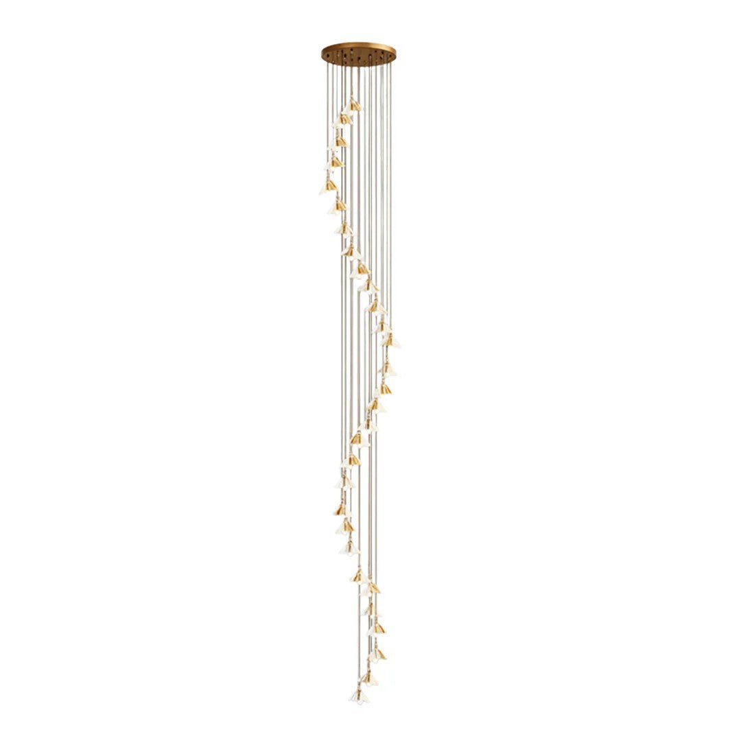 Staircase Chandelier Ideas Art Ceramic Flower Ceiling Light - Cyran Lamps