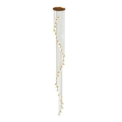 Staircase Chandelier Ideas Art Ceramic Flower Ceiling Light - Cyran Lamps