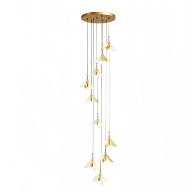 Staircase Chandelier Ideas Art Ceramic Flower Ceiling Light - Cyran Lamps