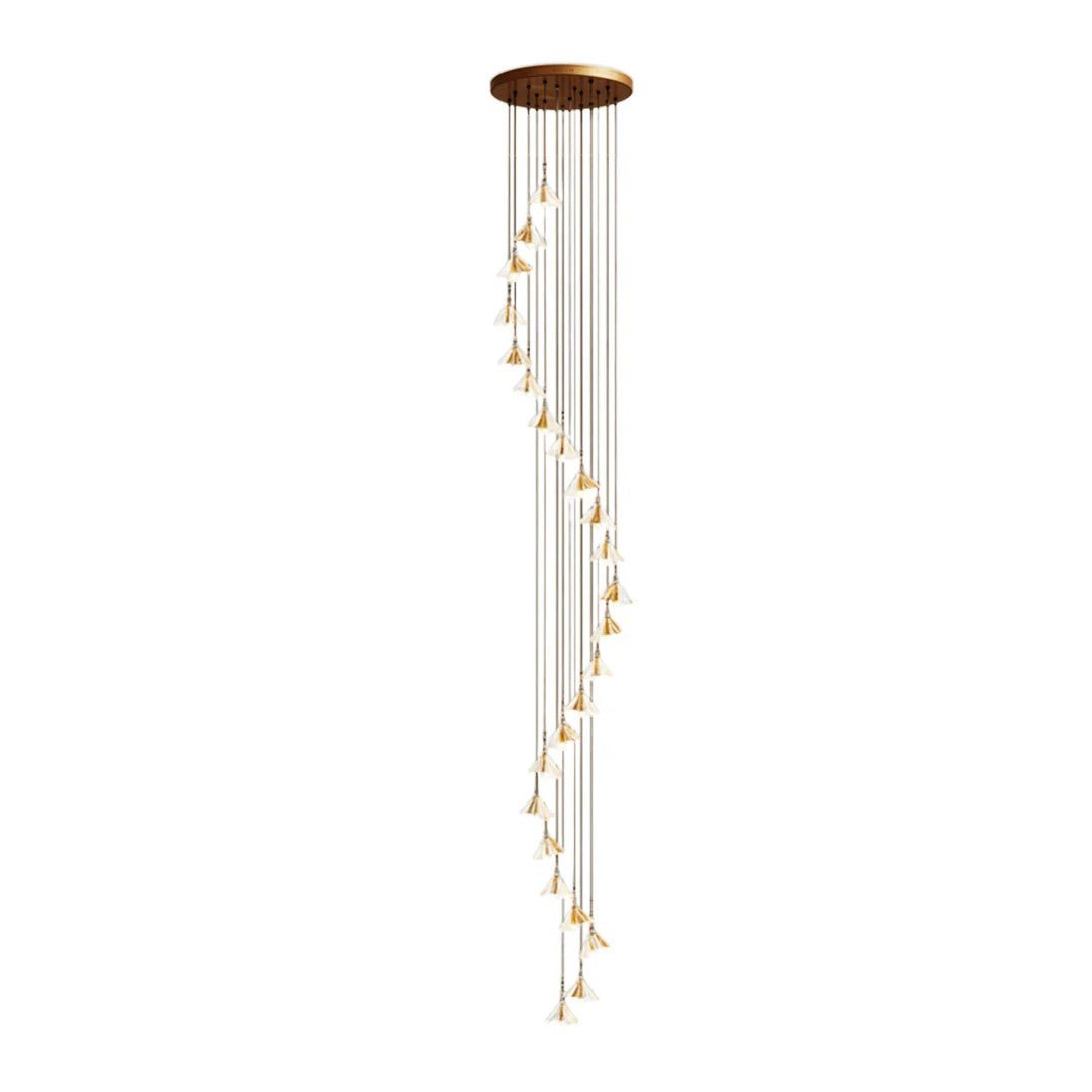Staircase Chandelier Ideas Art Ceramic Flower Ceiling Light - Cyran Lamps