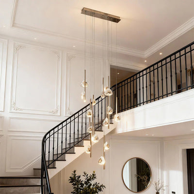 Staircase Crystal Chandelier Modern Aluminum Ceiling Light - Cyran Lamps