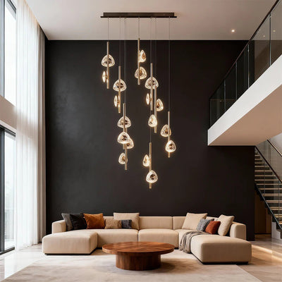 Staircase Crystal Chandelier Modern Aluminum Ceiling Light - Cyran Lamps