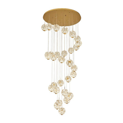Staircase Crystal Chandelier Modern Luxury High Ceiling Light - Cyran Lamps