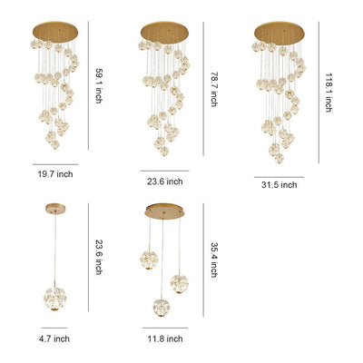 Staircase Crystal Chandelier Modern Luxury High Ceiling Light - Cyran Lamps
