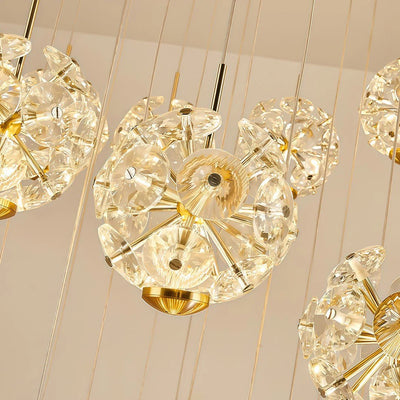 Staircase Crystal Chandelier Modern Luxury High Ceiling Light - Cyran Lamps