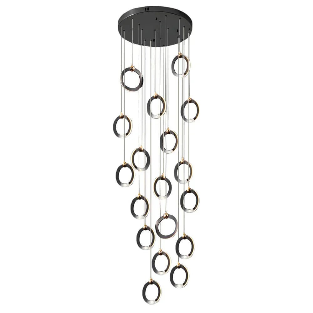 Staircase Lighting Chandelier LED Ring Cluster Rotating Ceiling Light - Cyran Lamps