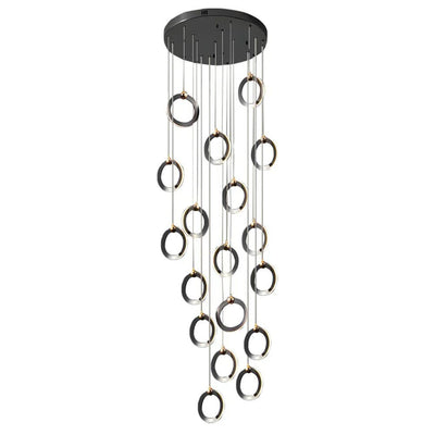 Staircase Lighting Chandelier LED Ring Cluster Rotating Ceiling Light - Cyran Lamps