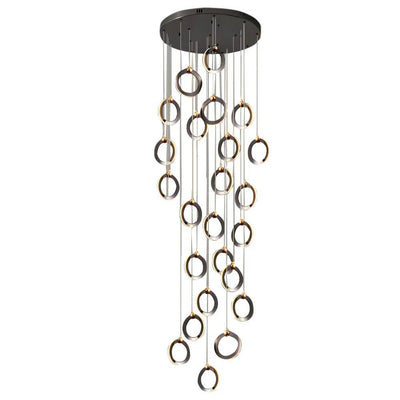Staircase Lighting Chandelier LED Ring Cluster Rotating Ceiling Light - Cyran Lamps