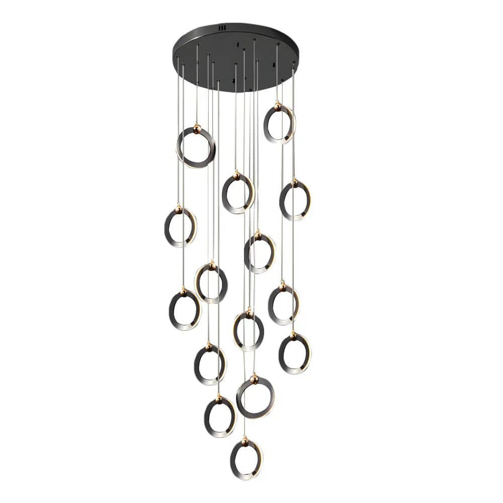 Staircase Lighting Chandelier LED Ring Cluster Rotating Ceiling Light - Cyran Lamps