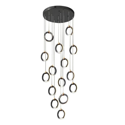 Staircase Lighting Chandelier LED Ring Cluster Rotating Ceiling Light - Cyran Lamps