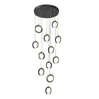 Staircase Lighting Chandelier LED Ring Cluster Rotating Ceiling Light - Cyran Lamps