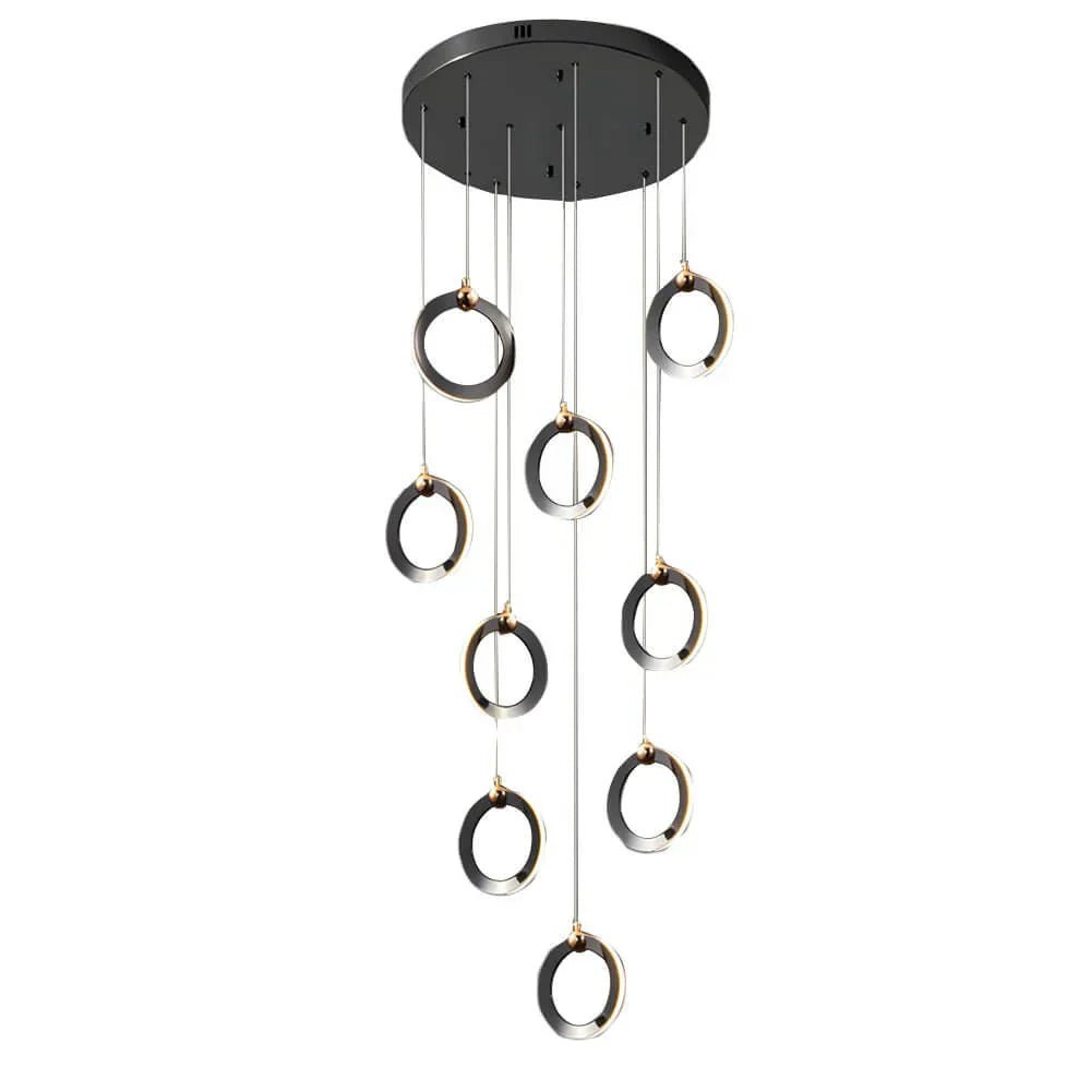 Staircase Lighting Chandelier LED Ring Cluster Rotating Ceiling Light - Cyran Lamps