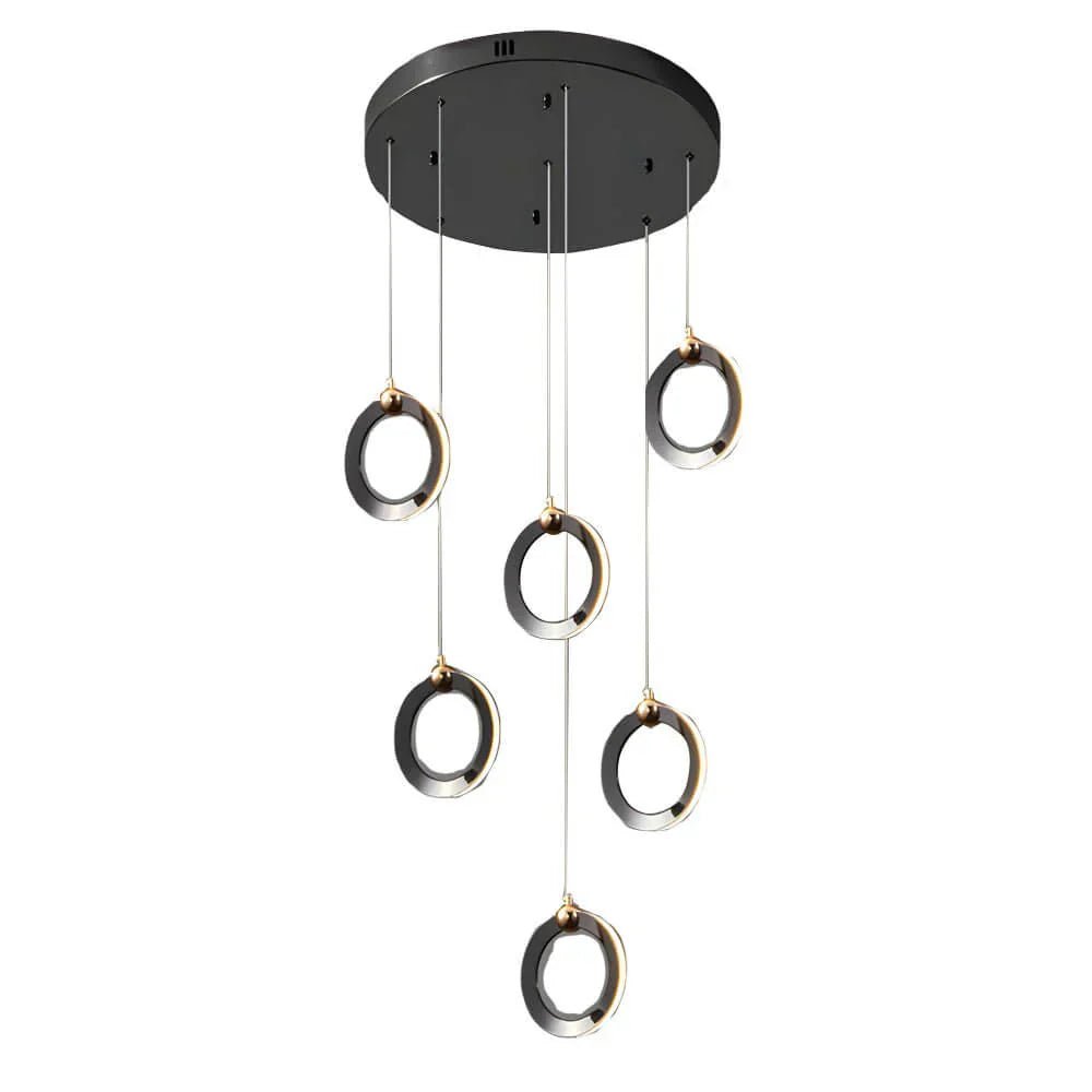 Staircase Lighting Chandelier LED Ring Cluster Rotating Ceiling Light - Cyran Lamps