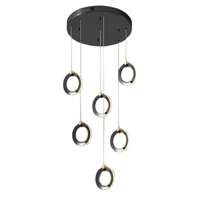 Staircase Lighting Chandelier LED Ring Cluster Rotating Ceiling Light - Cyran Lamps