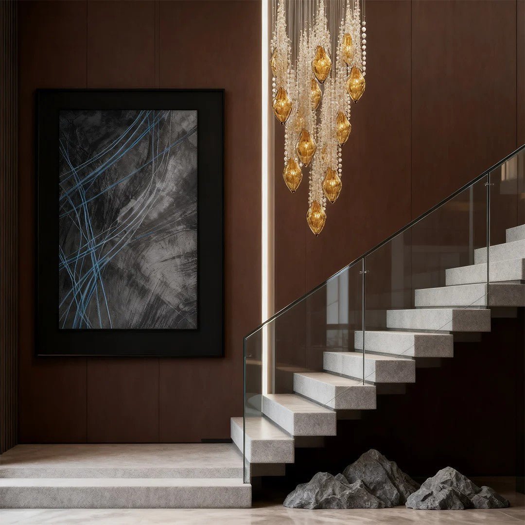 Stairway Chandelier Artistic Crystal Ceiling Light - Cyran Lamps